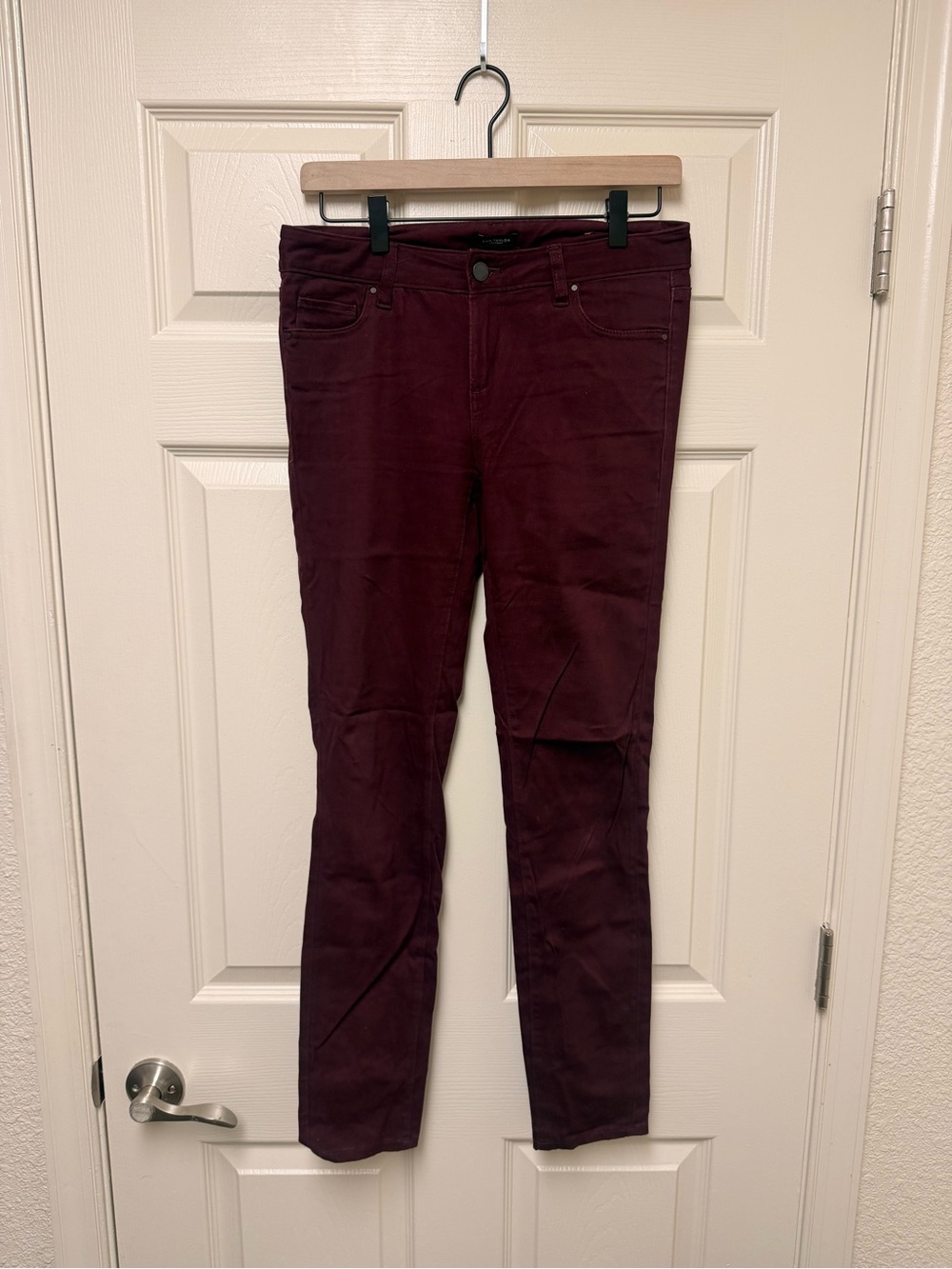 Ann Taylor Skinny Jeans in Deep Burgundy